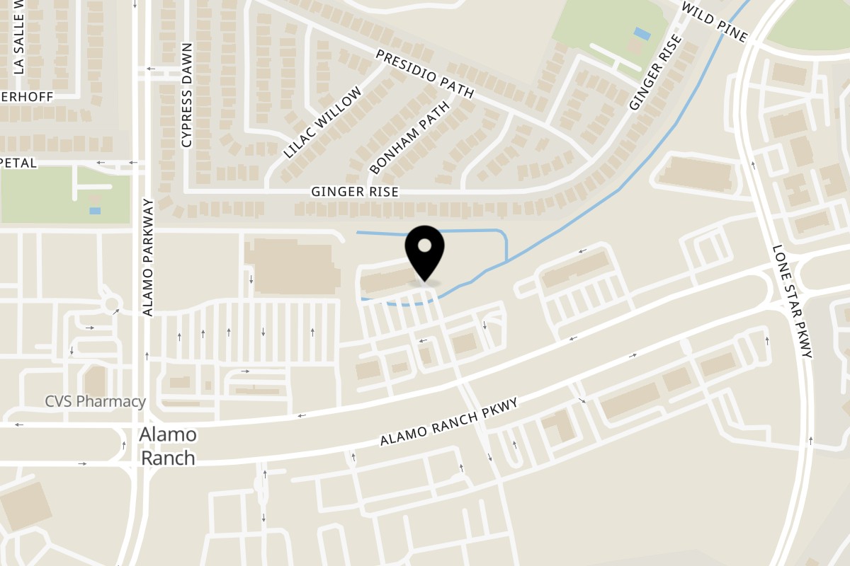 Map showing the location of Mattenga's Pizzeria Alamo Ranch on 11975 Alamo Ranch Pkwy ste 114 in San Antonio
